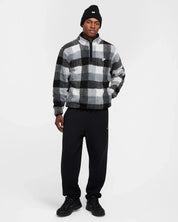 Nike Club Sweatshirt Mens Black White Plaid Fleece Winterized 1/2 Zip DSGL1 4