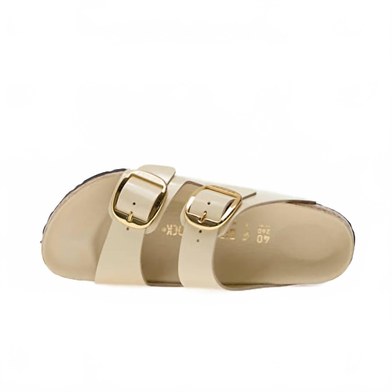 Women's Arizona Big Buckle Narrow Sandal In High Shine Ecru