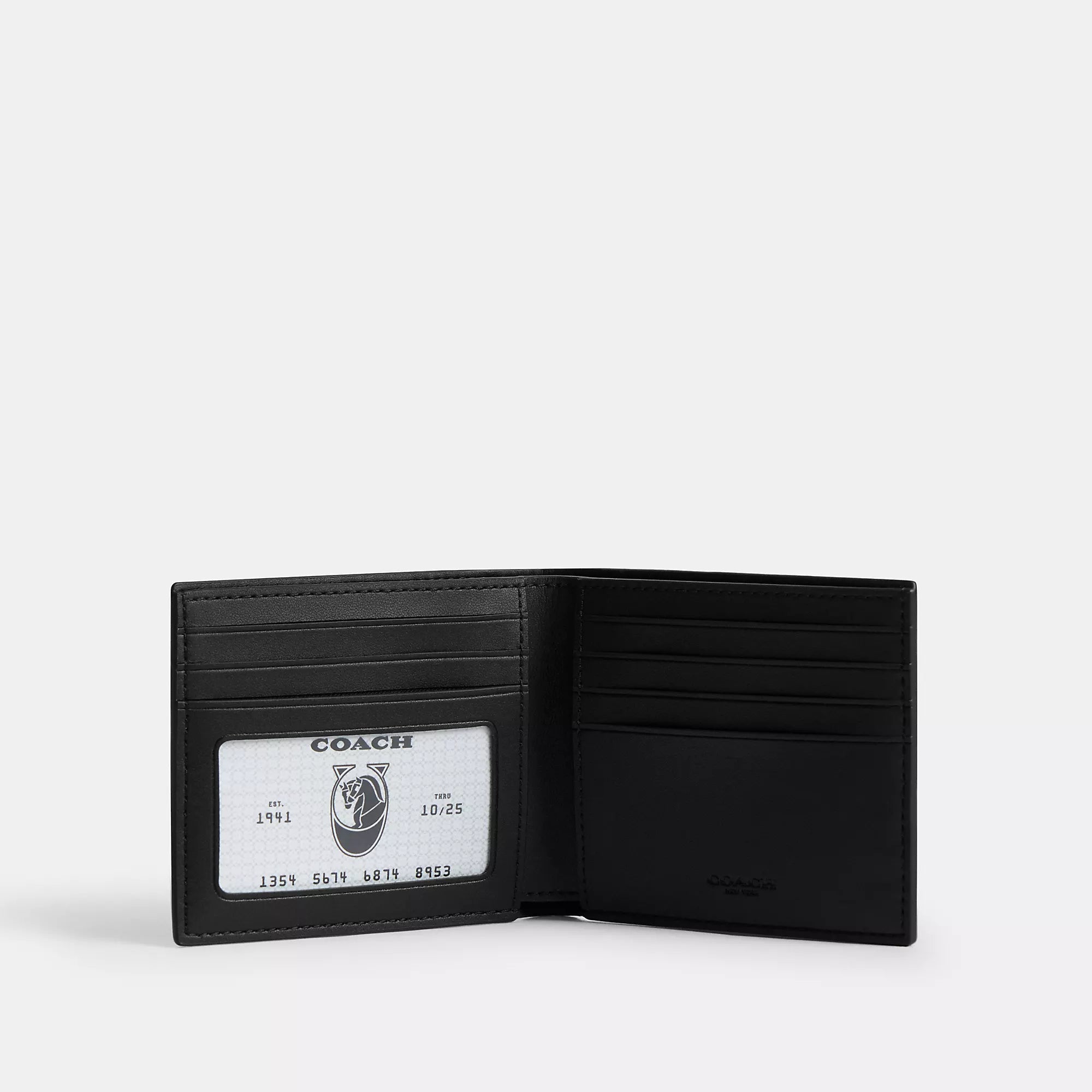 Coach Outlet Id Billfold Wallet In Signature Canvas With Varsity Stripe