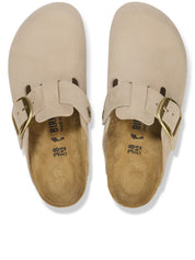 Boston Big Buckle Nubuck Leather Clogs
