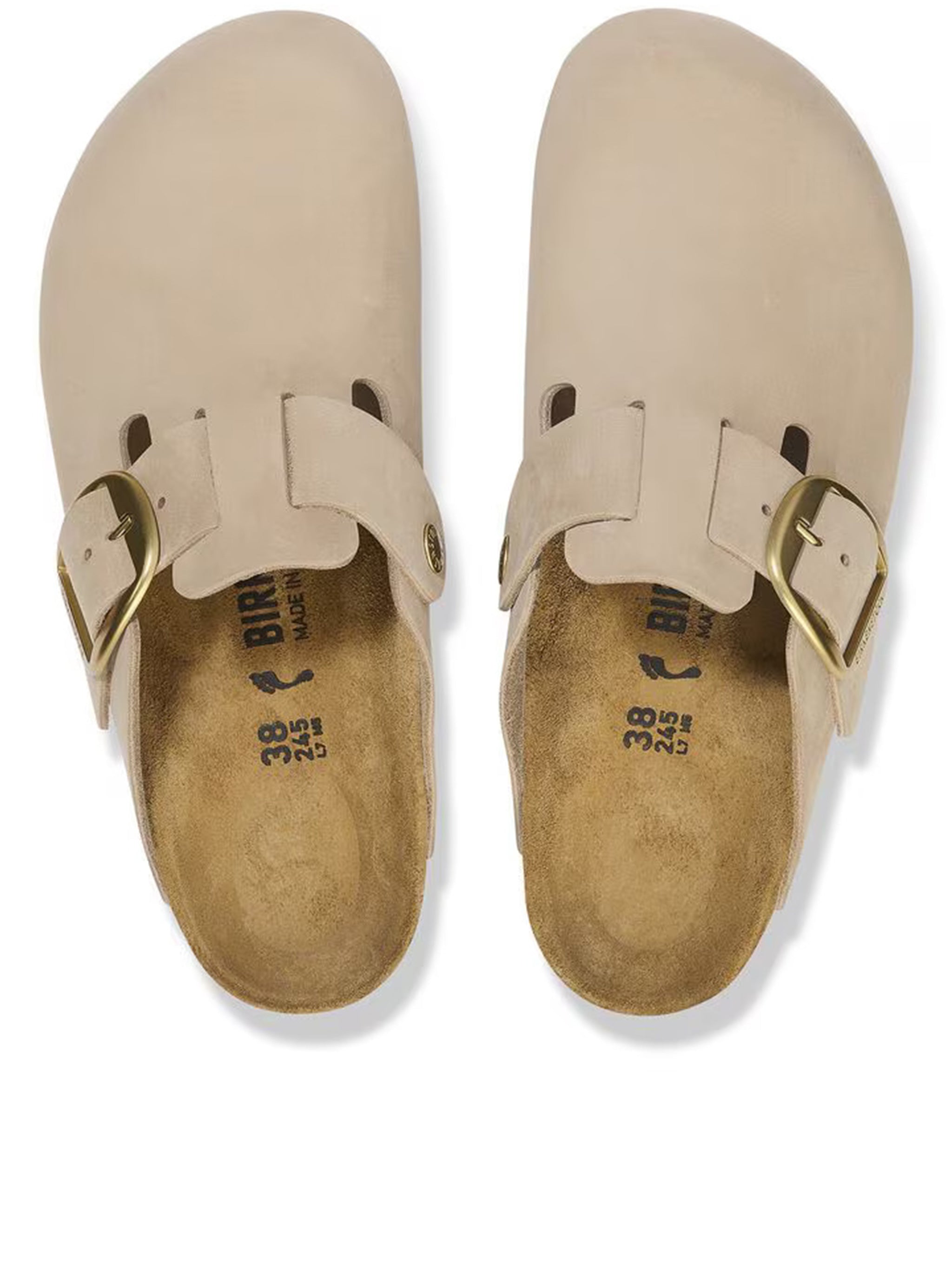 Boston Big Buckle Nubuck Leather Clogs