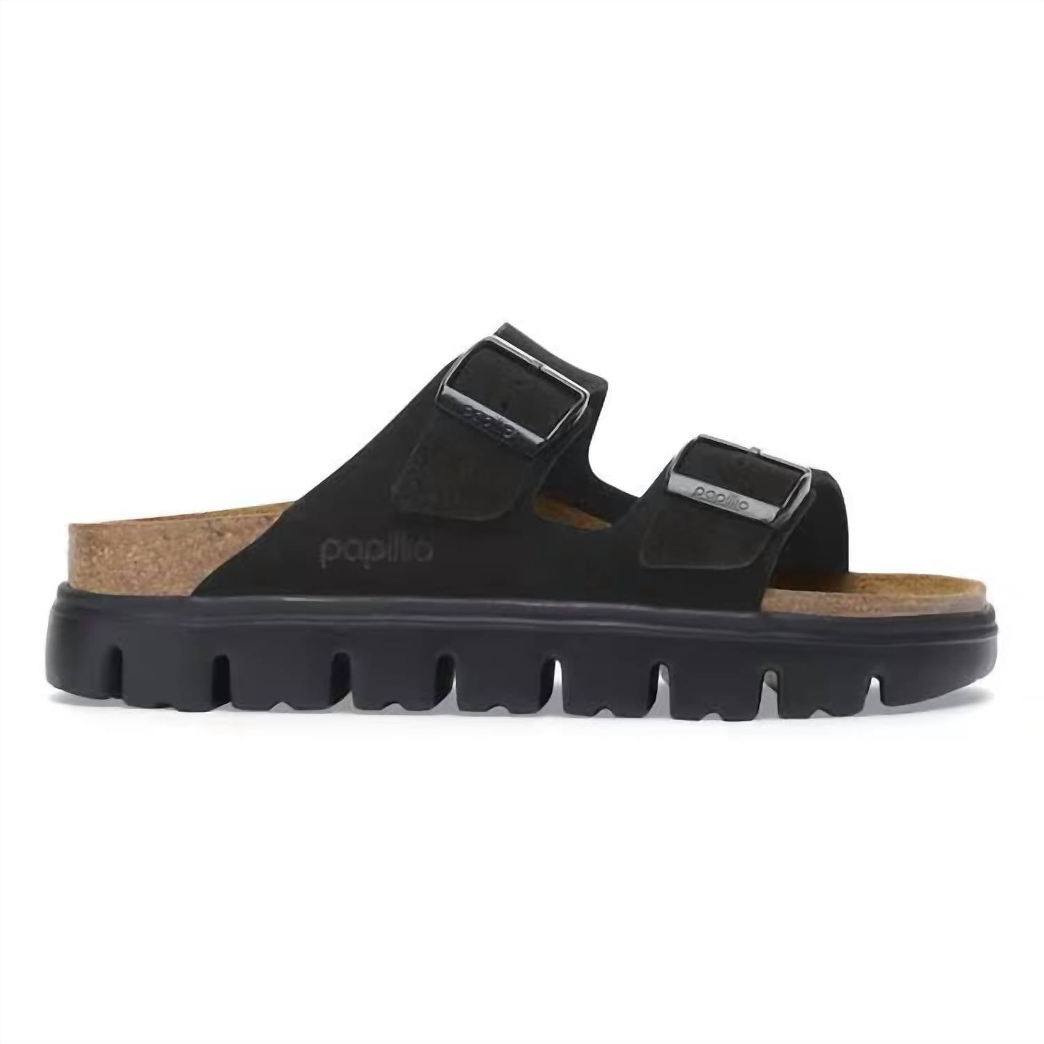 Women's Arizona Chunky Suede Leather Sandal In Black/black