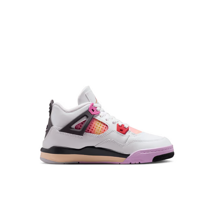 Little Kid's Air Jordan 4 Retro Comic Off White/Anthracite-Neutral Grey-Fire Pink-Light Arctic Pink-Muslin IO2363-100
