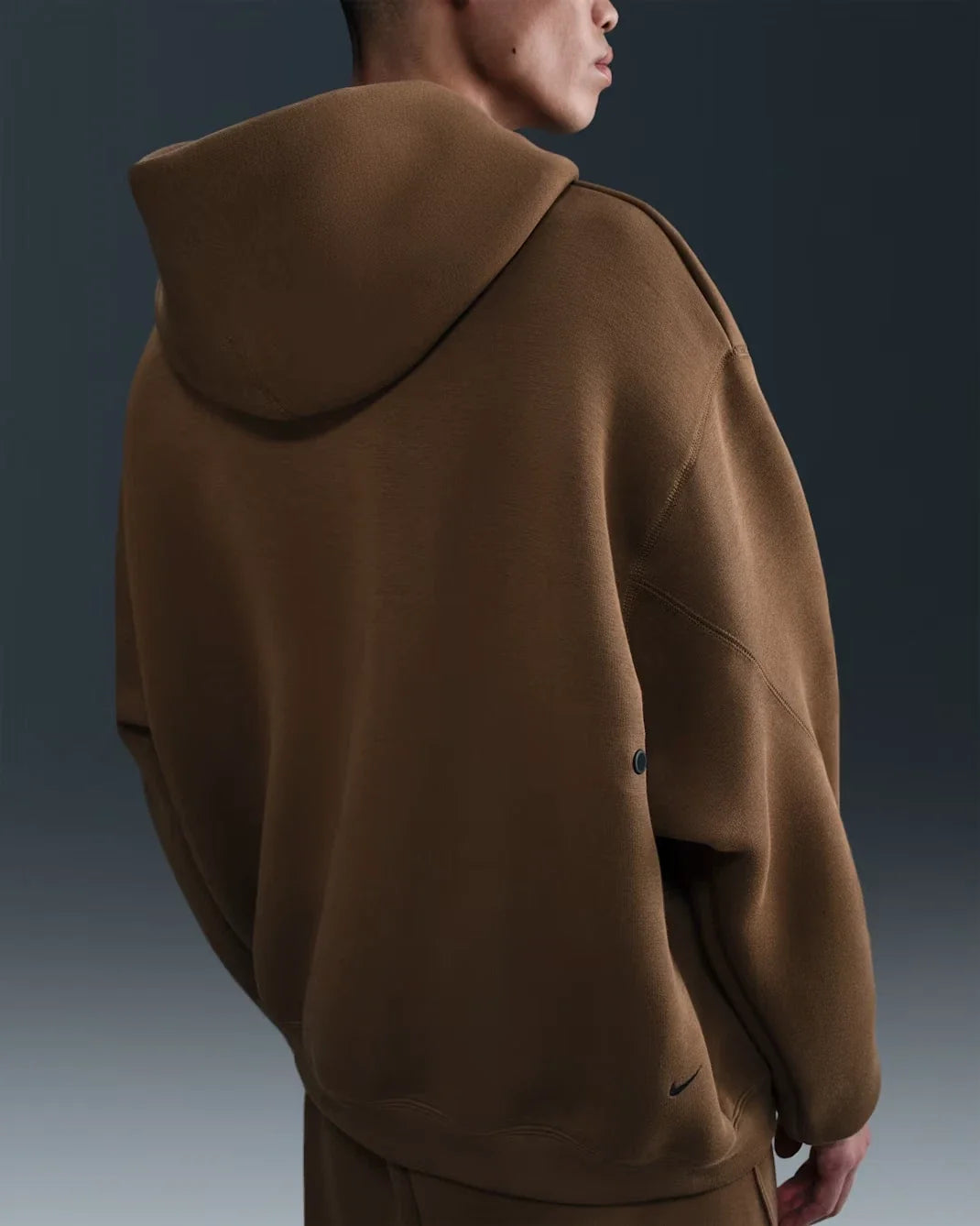 Nike Tech Fleece Hoodie Mens Mosswood Brown Kangaroo Pocket Pullover JAX1059