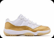 Women's Air Jordan 11 Retro Low Shoes In White/metallic Gold-Team Gold