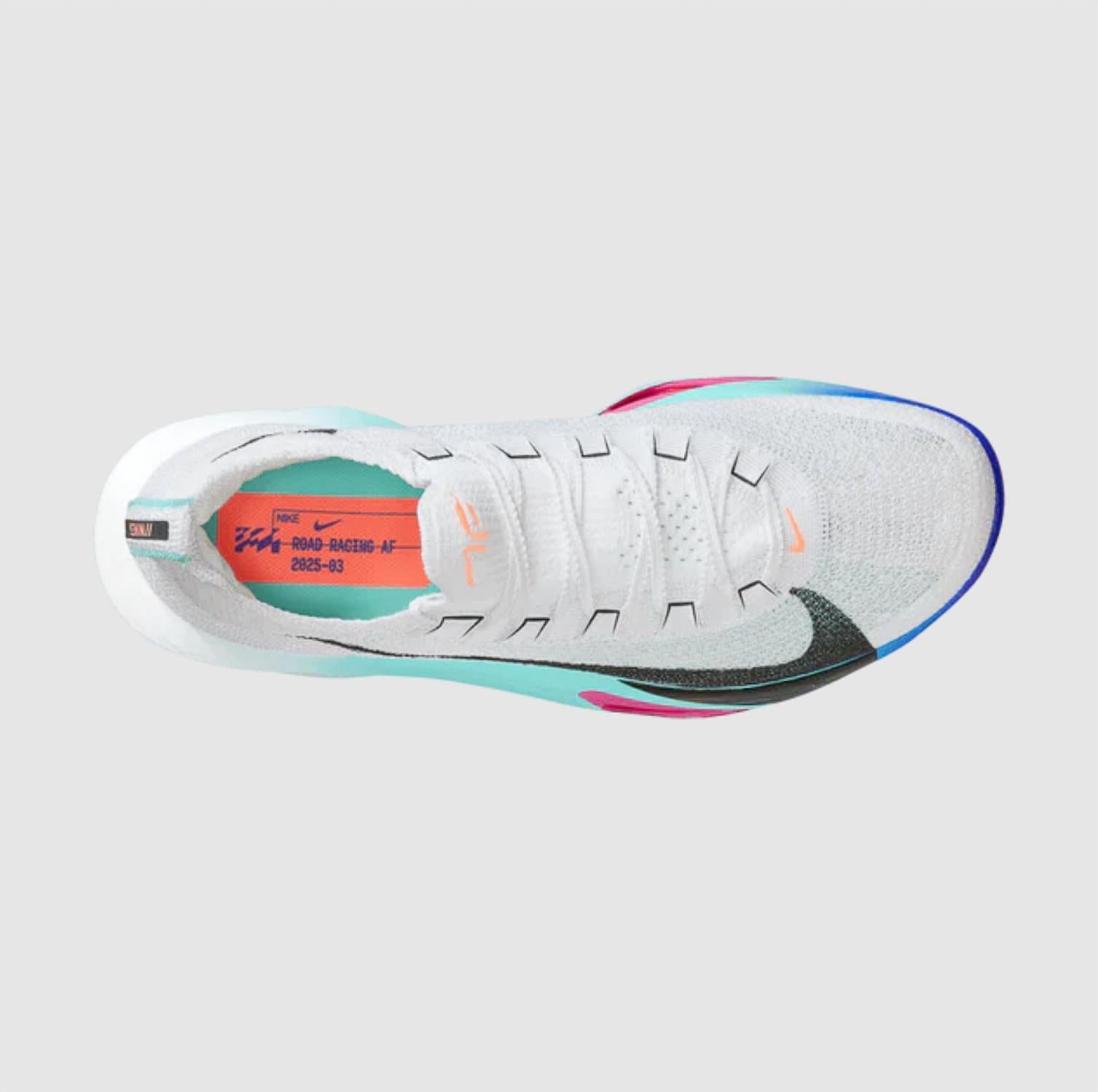 Men's Alphafly 3 Shoe In White/ Black-Hyper Turq-Concord