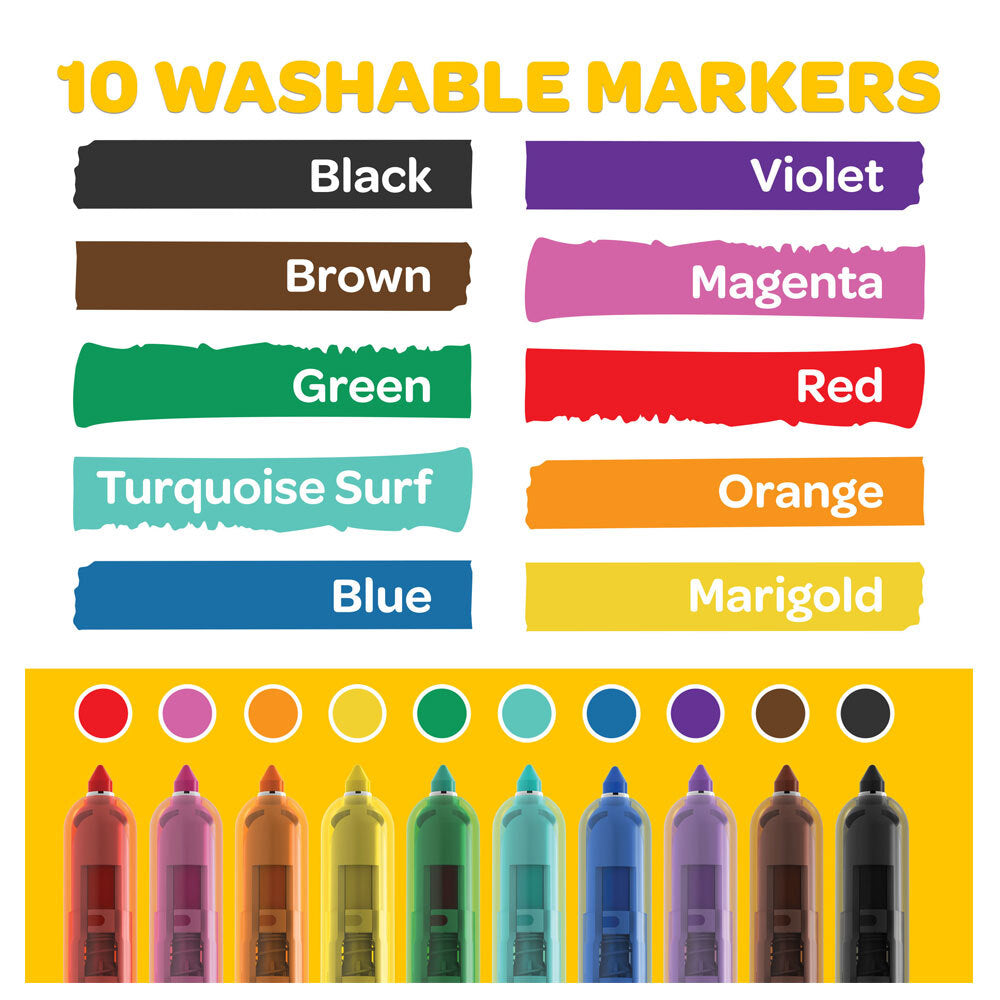 10pc Crayola Clicks Retractable Washable Markers 8+