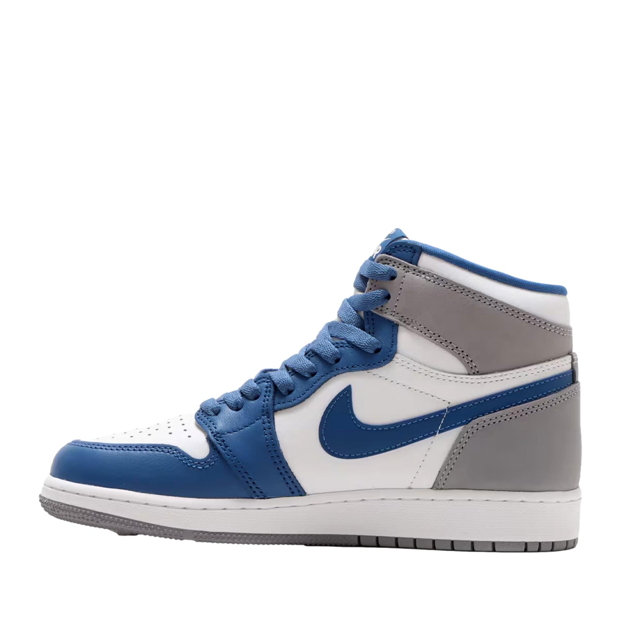 Grade-School Nike Air Jordan 1 Retro High OG True Blue / White - Cement Grey FD1437-410