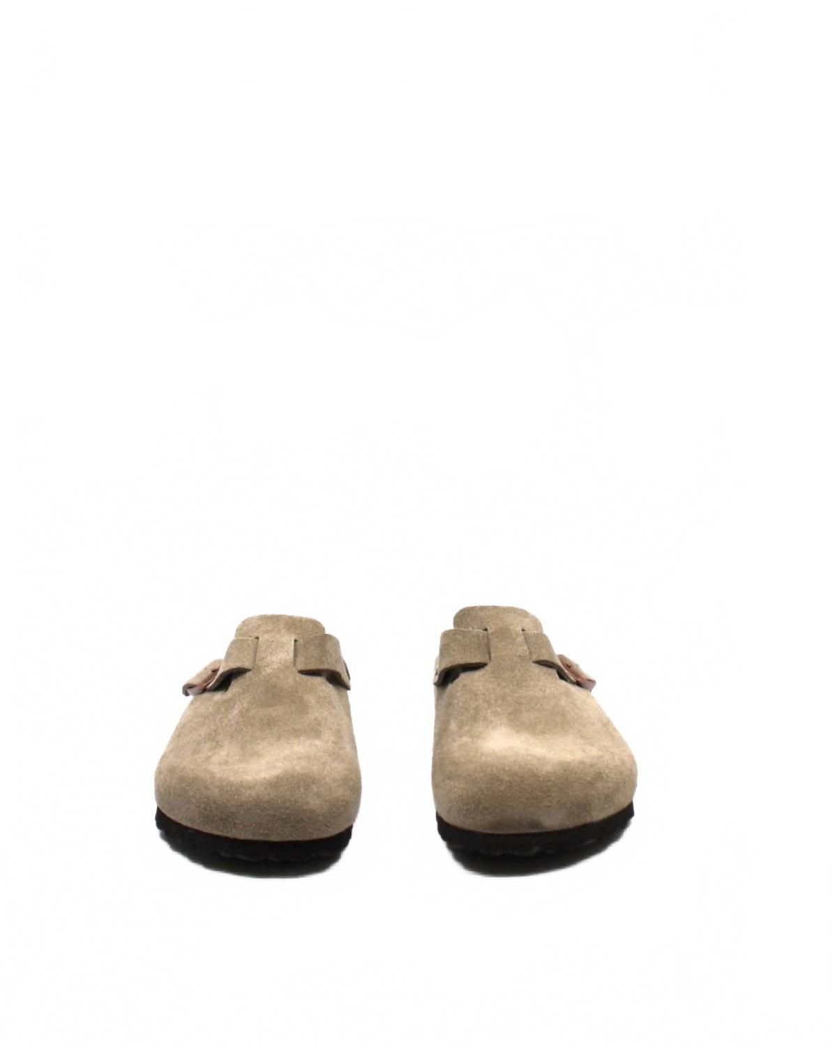 Women's Boston Suede Soft Footbed Clog In Taupe