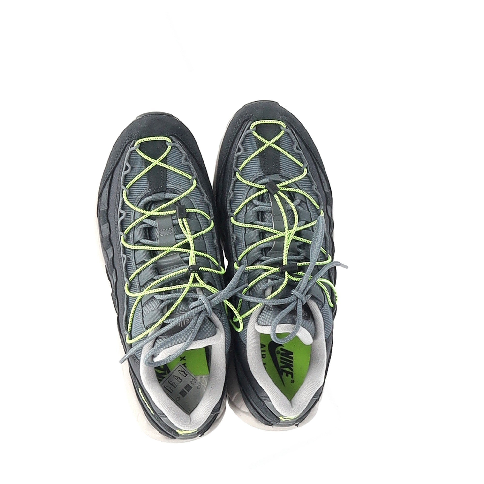 Nike Air Max 95 Speed Lacing Off Noir Volt Sneakers in Grey Synthetic