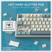 Royal Kludge RK-S98 Light Cloud Tri mode RGB Keyboard (Chartreuse Switch)