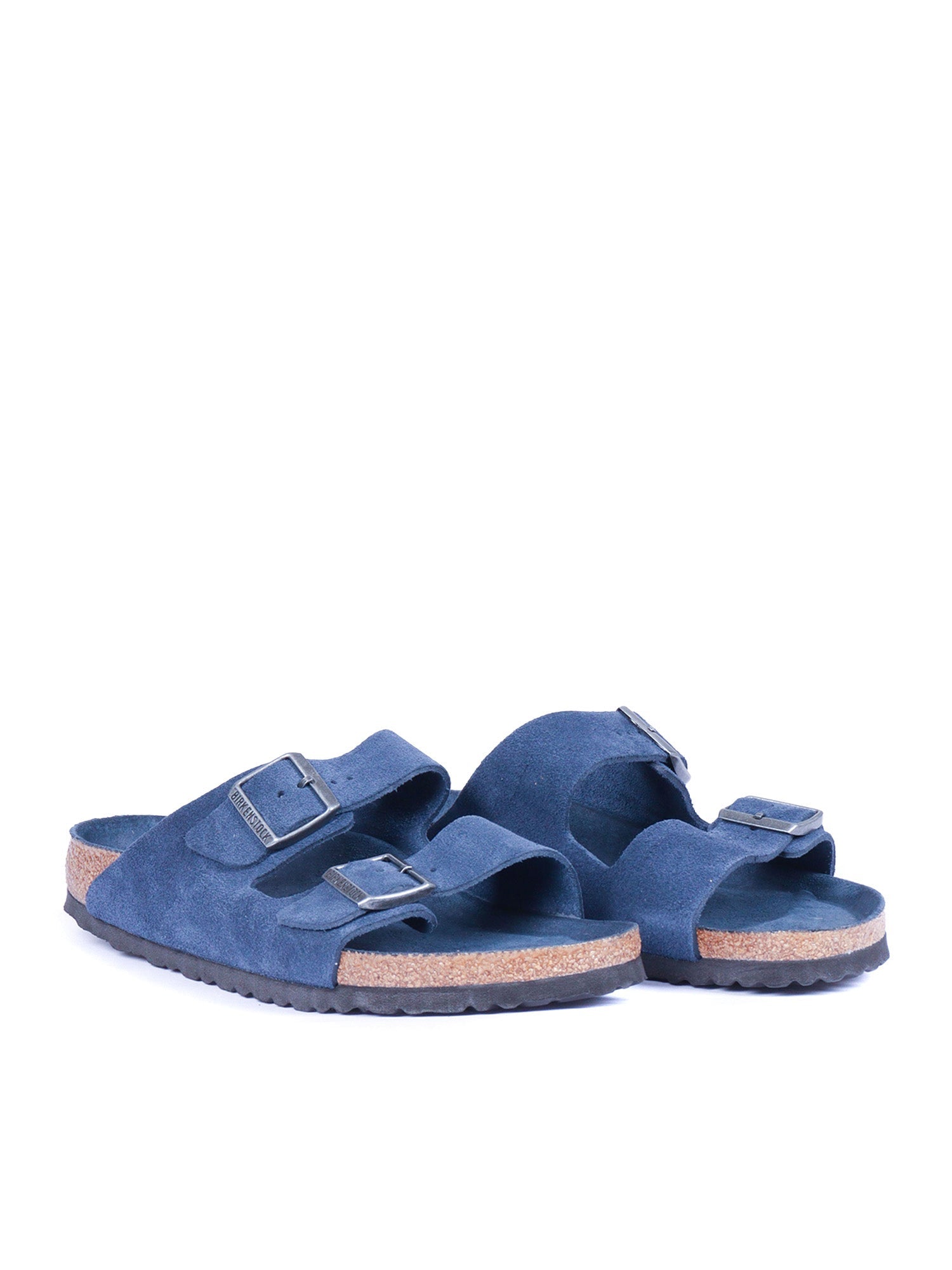 Navy Arizona Suede Leather Slide Sandal