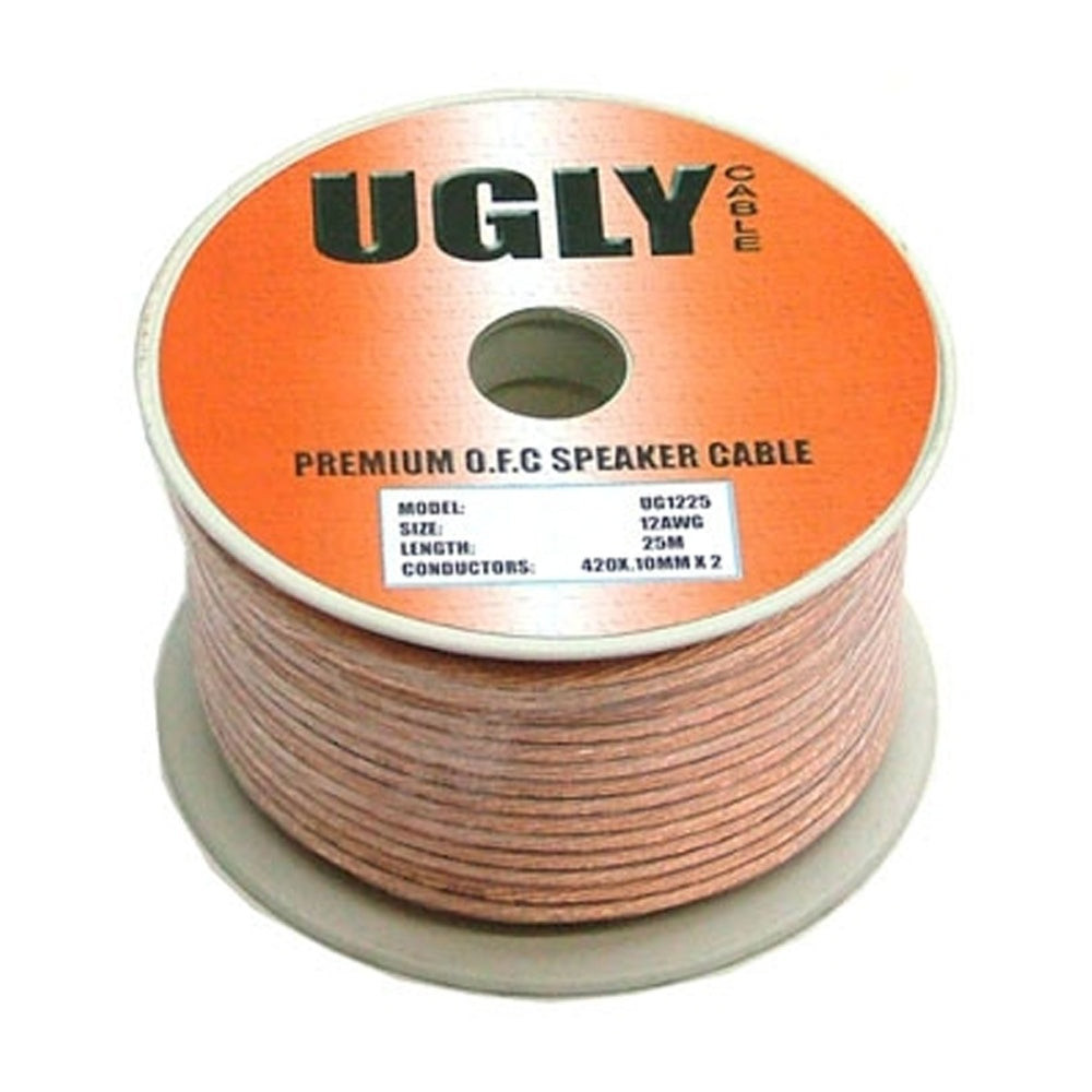 25m Ugly 12 AWG Speaker Cable 420 Strands Figure 8 Spool Hi-Fi Home Theatre