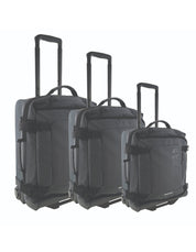 3pc GAP Soft-Shell Suitcase Lockable Travel Trolley Luggage Set 73cm Charcoal
