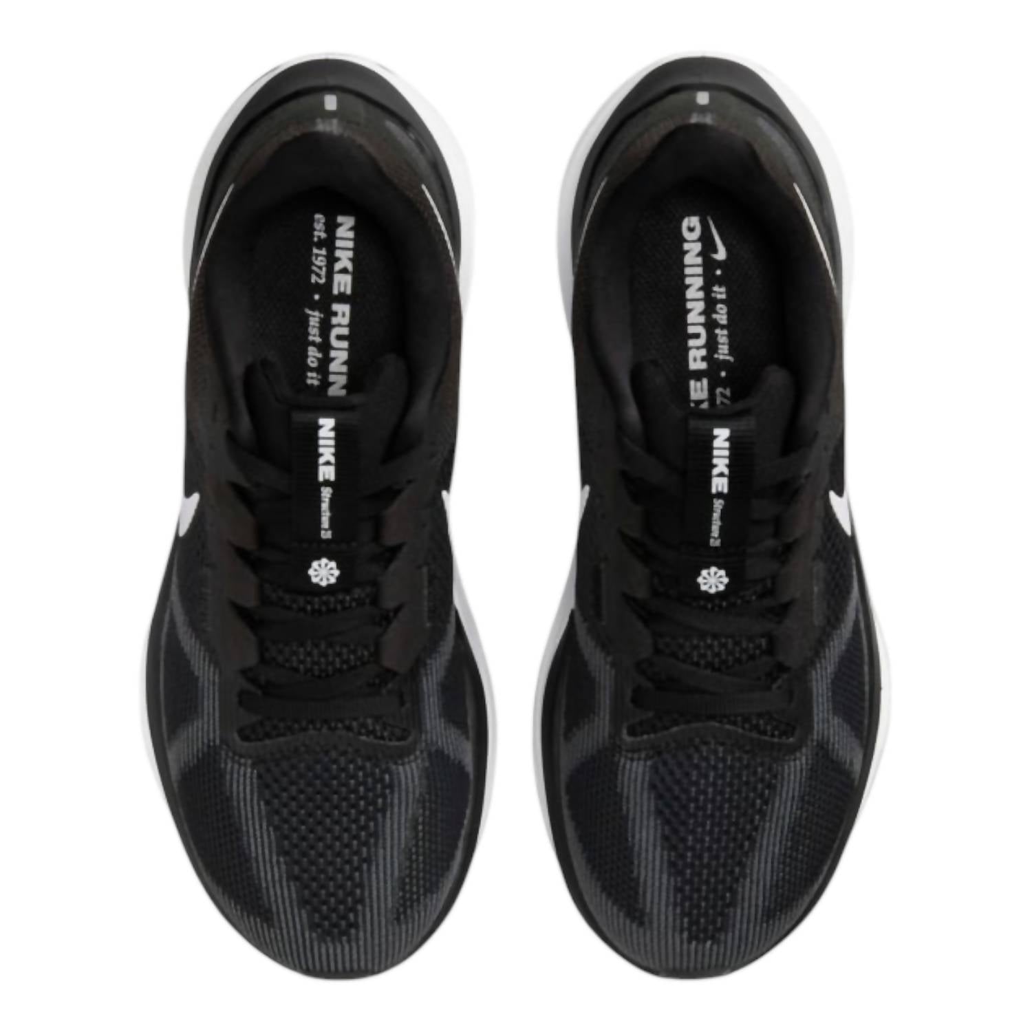 Women's Air Zoom Structure 25 Shoes In Black/dark Smoke Grey/white