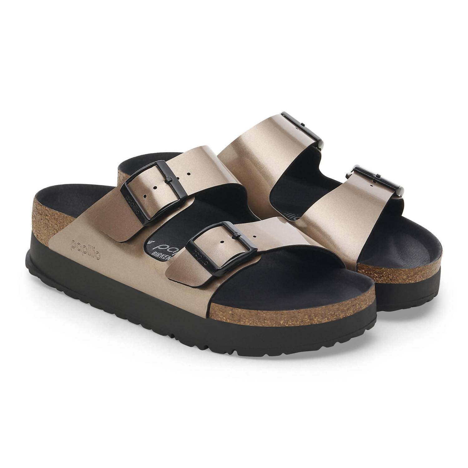 Women's Arizona Flex Platform Sandals In Brown Brown/electric Metallic Taupe