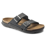 Men's Arizona Crosstown Oiled Leather Sandals In Black