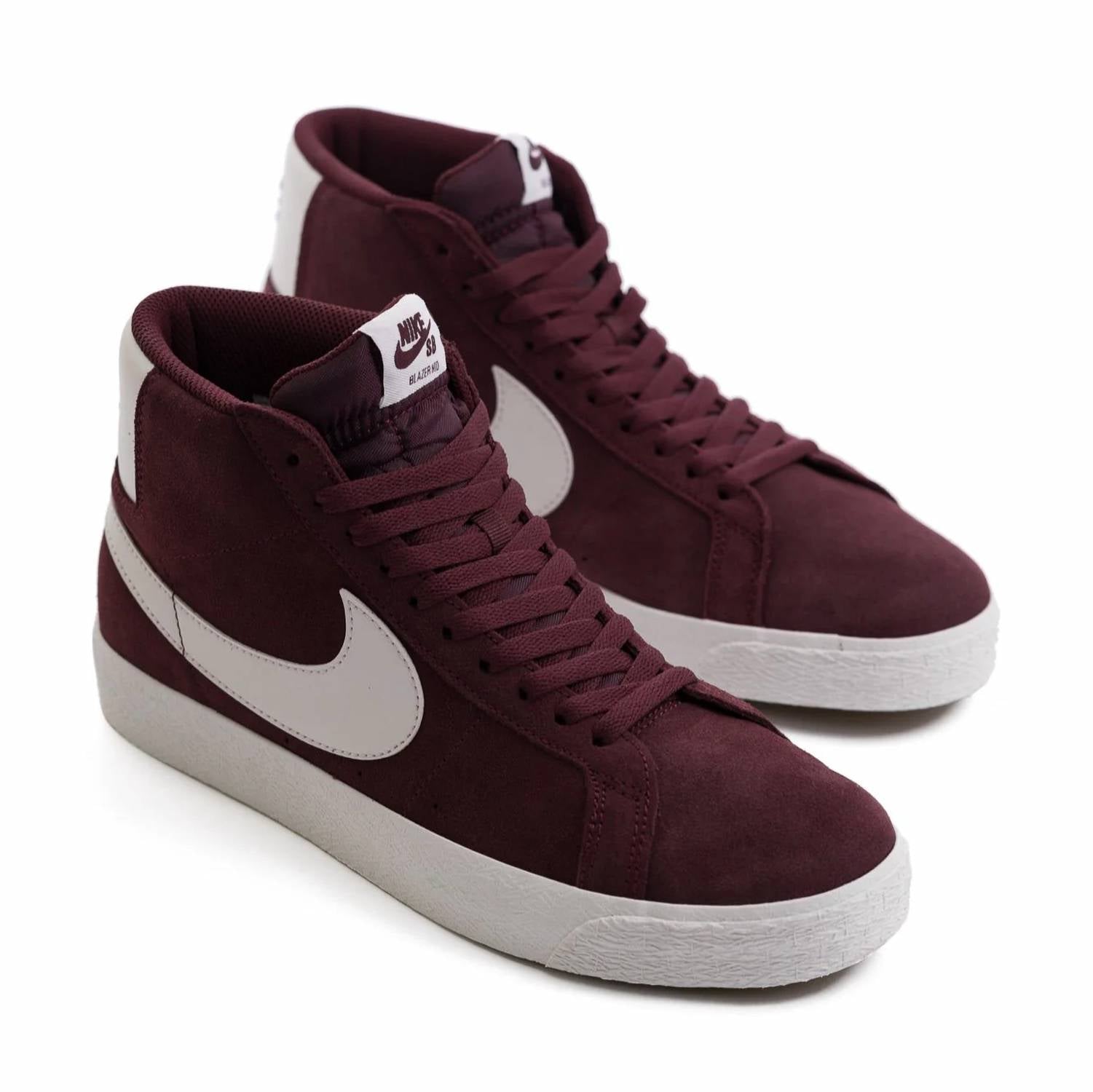 Men's Blazer Mid Sneakers In Burgundy Crush/summit White
