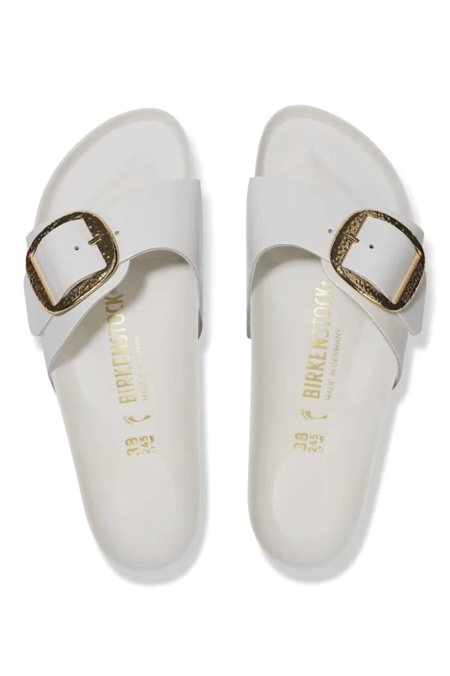 Women's Madrid Big Buckle Sandals In High Shine Antique White