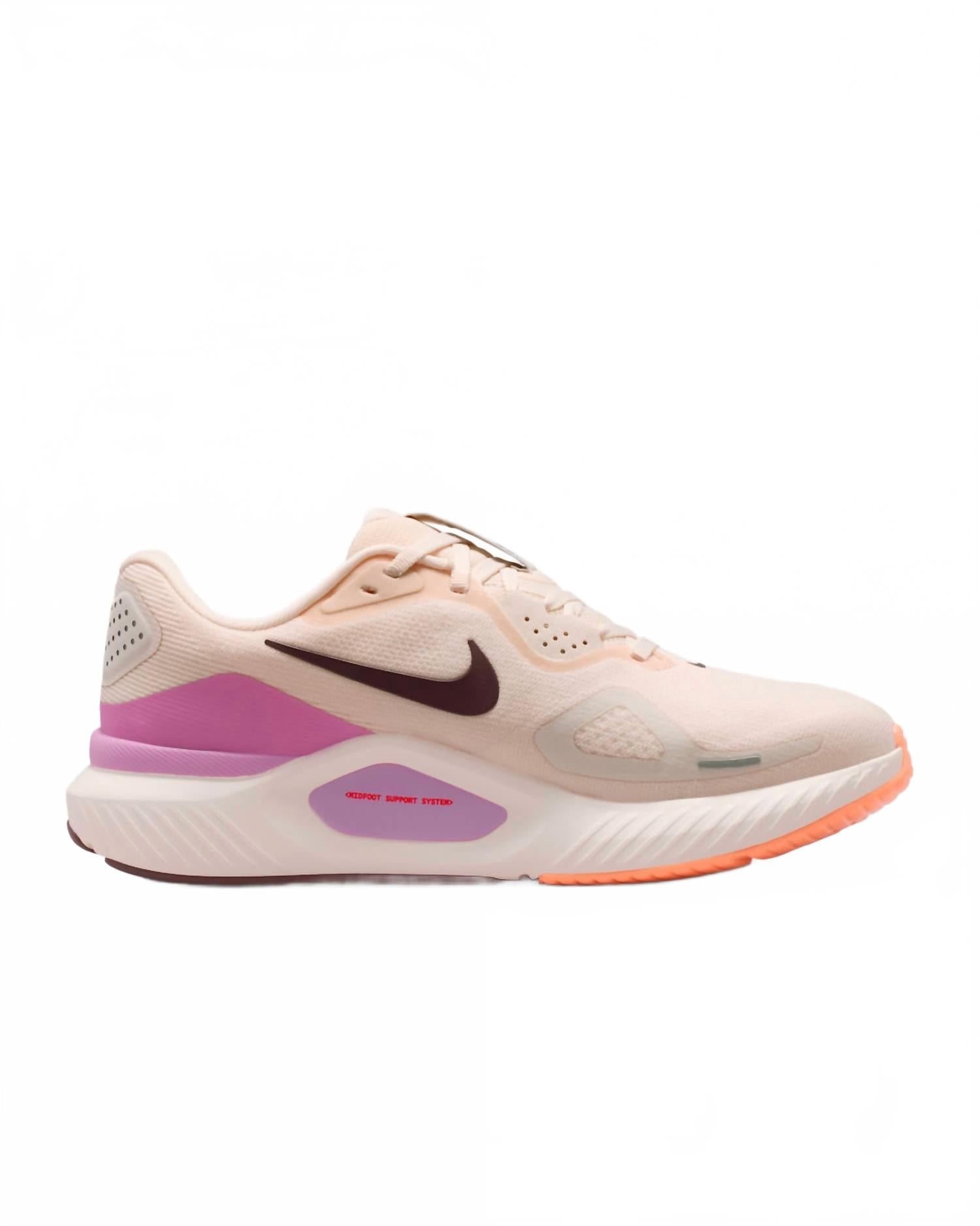 Women's Structure 26 Road Running Shoes In Chalk Light Magenta Orange Pulse Tattoo