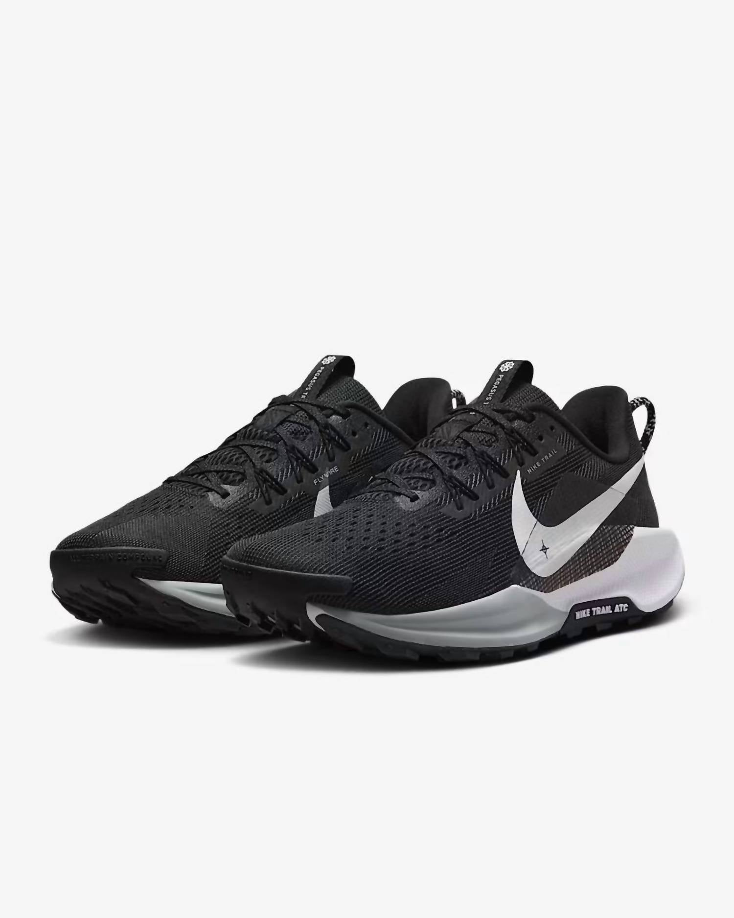 Men's Pegasus Trail 5 Running Shoes In Black/white-Anthracite Noir