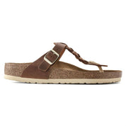 Women's Gizeh Oiled Leather Sandals In Cognac