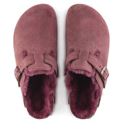 Unisex Boston Shearling Clog In Maroon