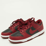 Nike Red/black Leather Dunk Low Top "team Red" Sneakers