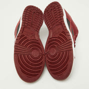 Nike Red/black Leather Dunk Low Top "team Red" Sneakers