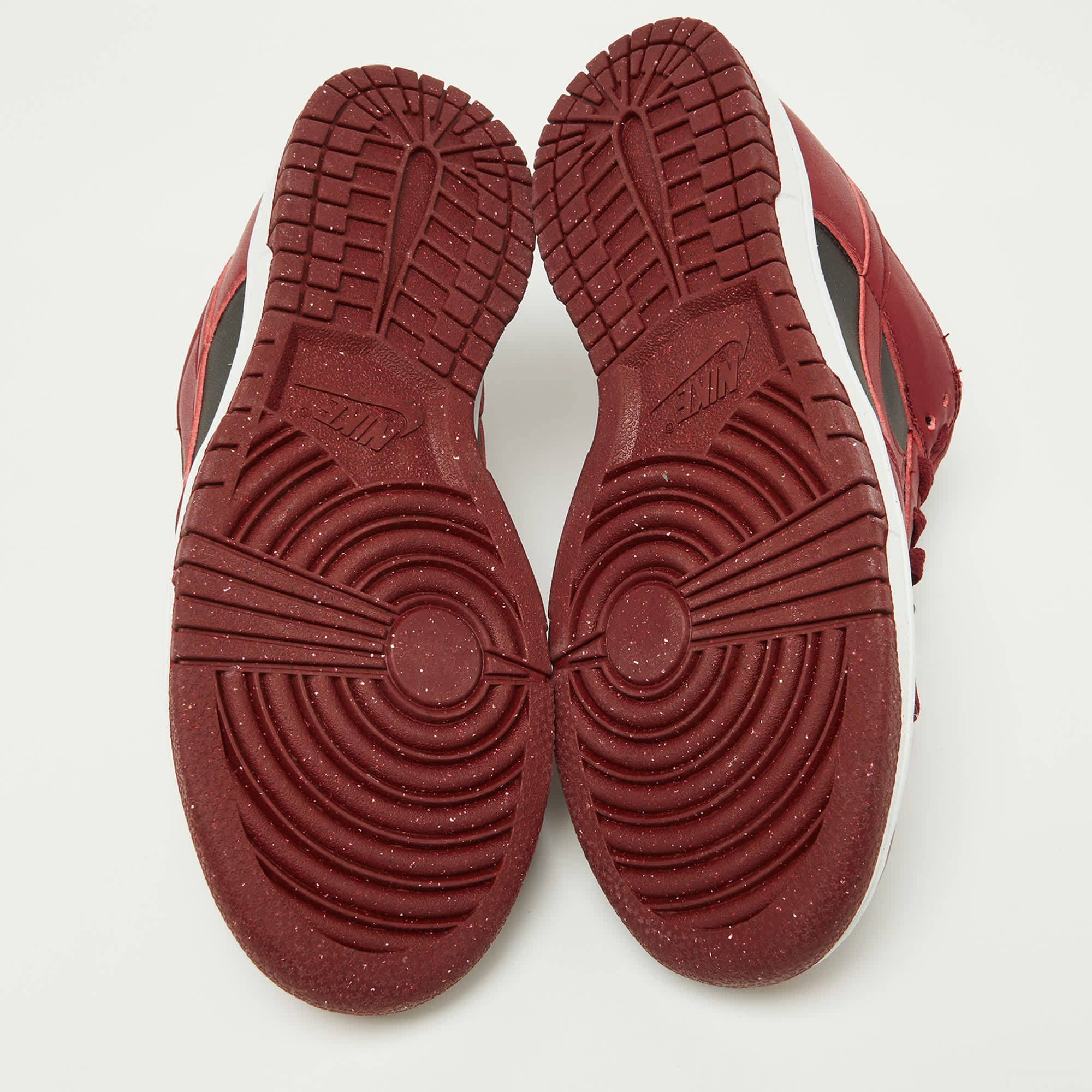 Nike Red/black Leather Dunk Low Top "team Red" Sneakers