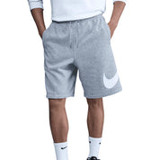 Men's Nike Club Fleece Swoosh Shorts - Dark Grey Heather/Light Smoke Grey/White