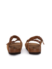 Mink Arizona Suede Leather Slide Sandal