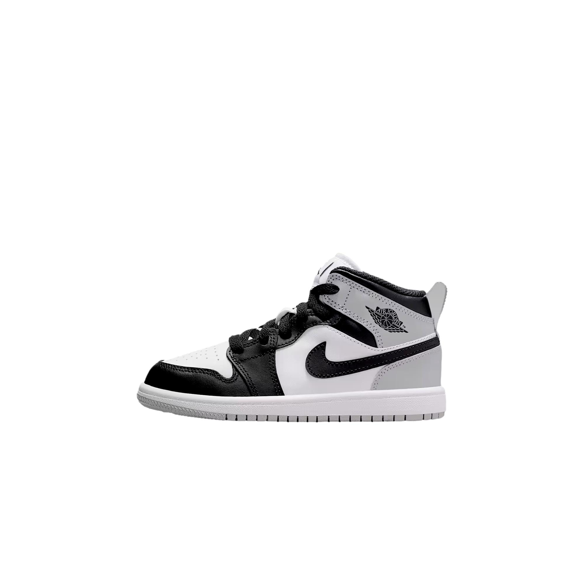 Pre-School Nike Jordan 1 Mid White / Black - Light Smoke Grey DQ8424-101