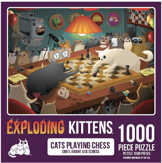 1000pc Cats Playing Chess Puzzle