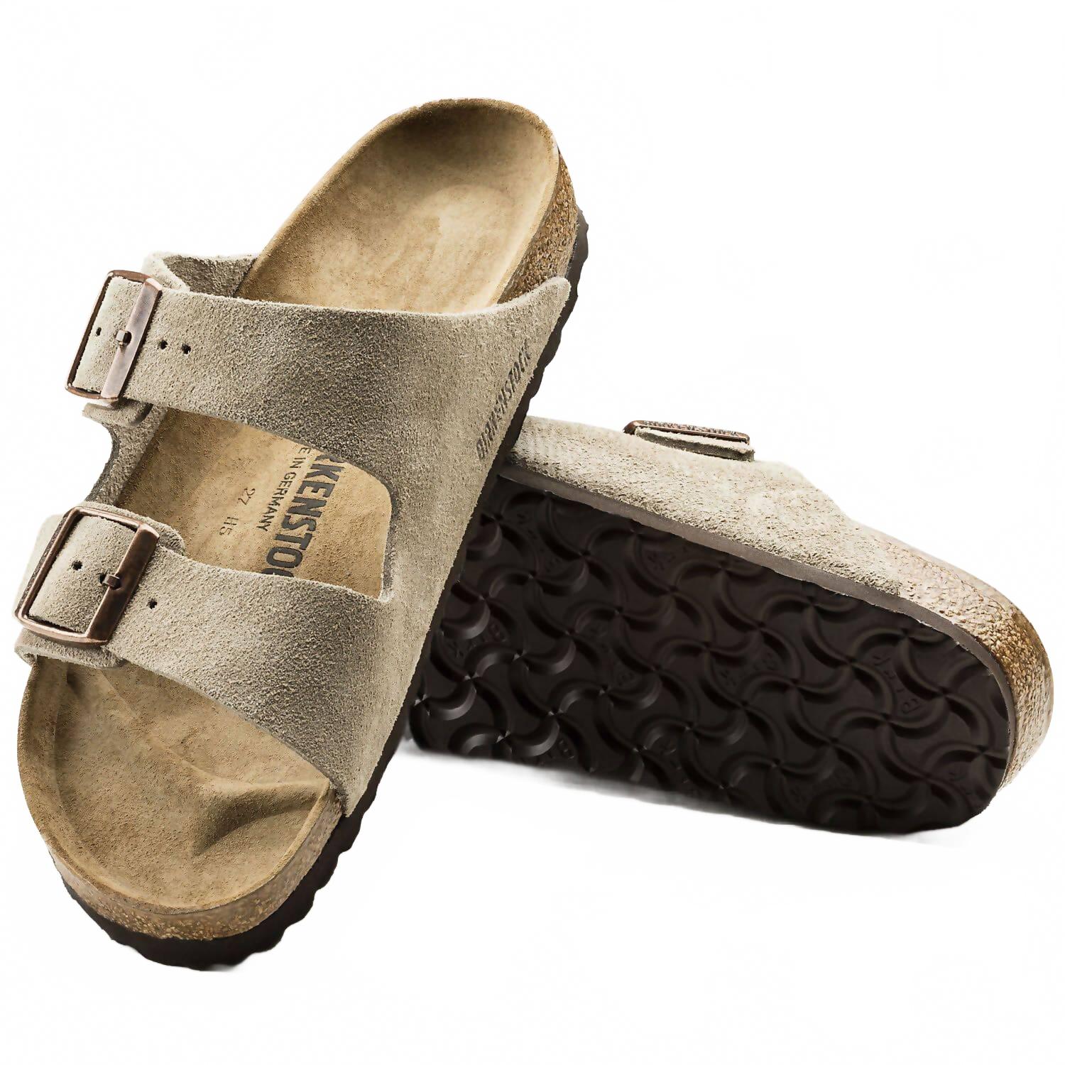 Unisex Arizona Hard Footbed Sandal In Taupe