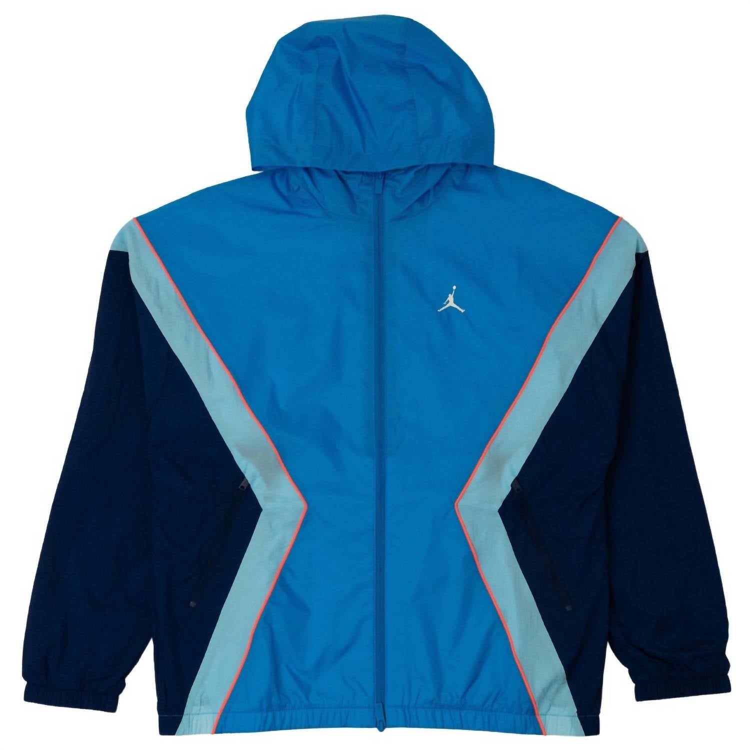 Men's Jordan Brooklyn Hooded Draft Jacket In Lt Photo Blue / Blue Void / Hot Lava / Sail