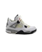 Nike Air Jordan 4 Retro High Top Sneakers in White Cement Leather