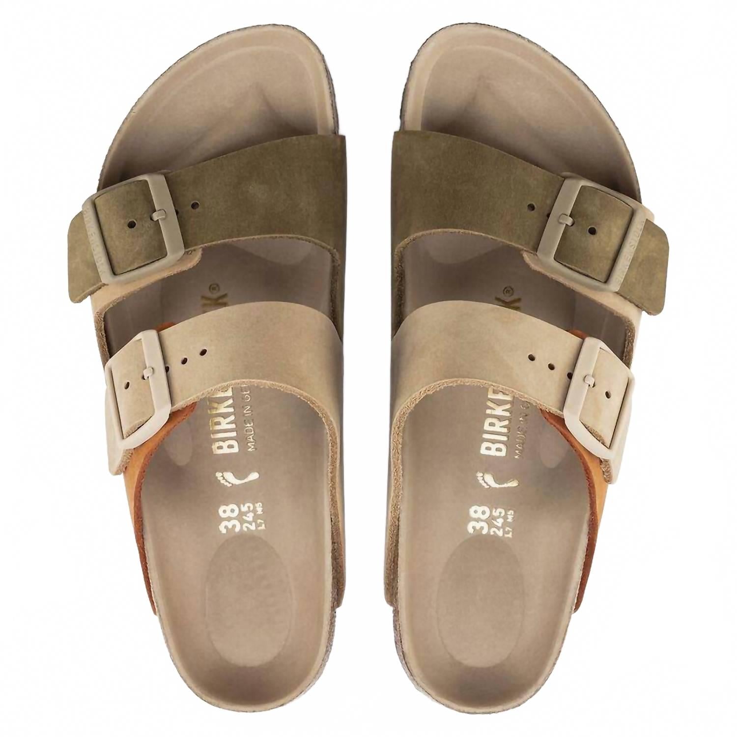 Women Arizona Split Sandals - Narrow In Sandcastle Faded Khaki