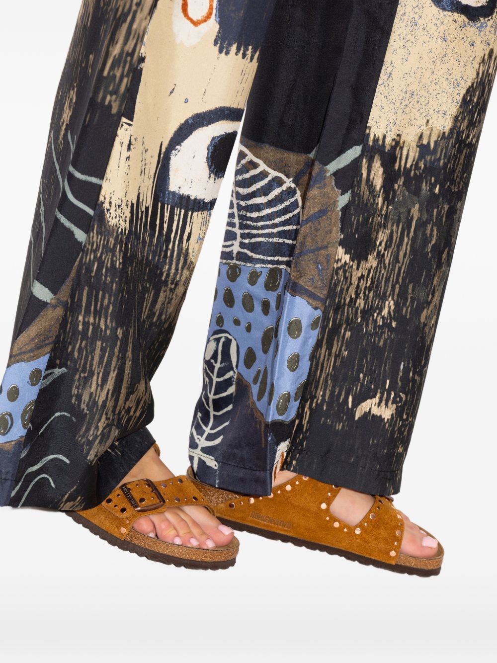 Brown Suede Arizona Rivet Sandals