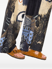 Brown Suede Arizona Rivet Sandals