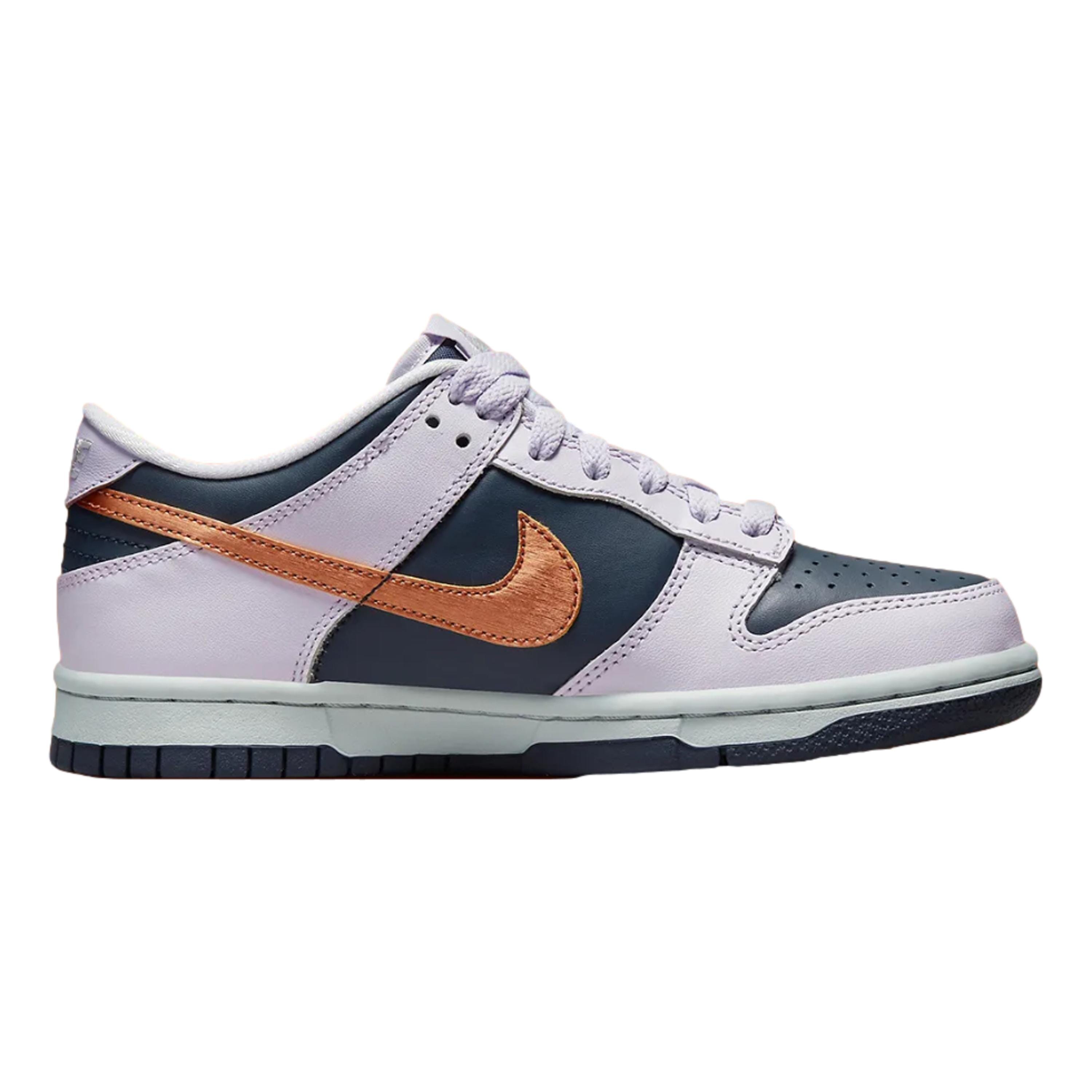 Grade-School Nike Dunk Low SE Thunder Blue/Metallic Copper DX1663-400
