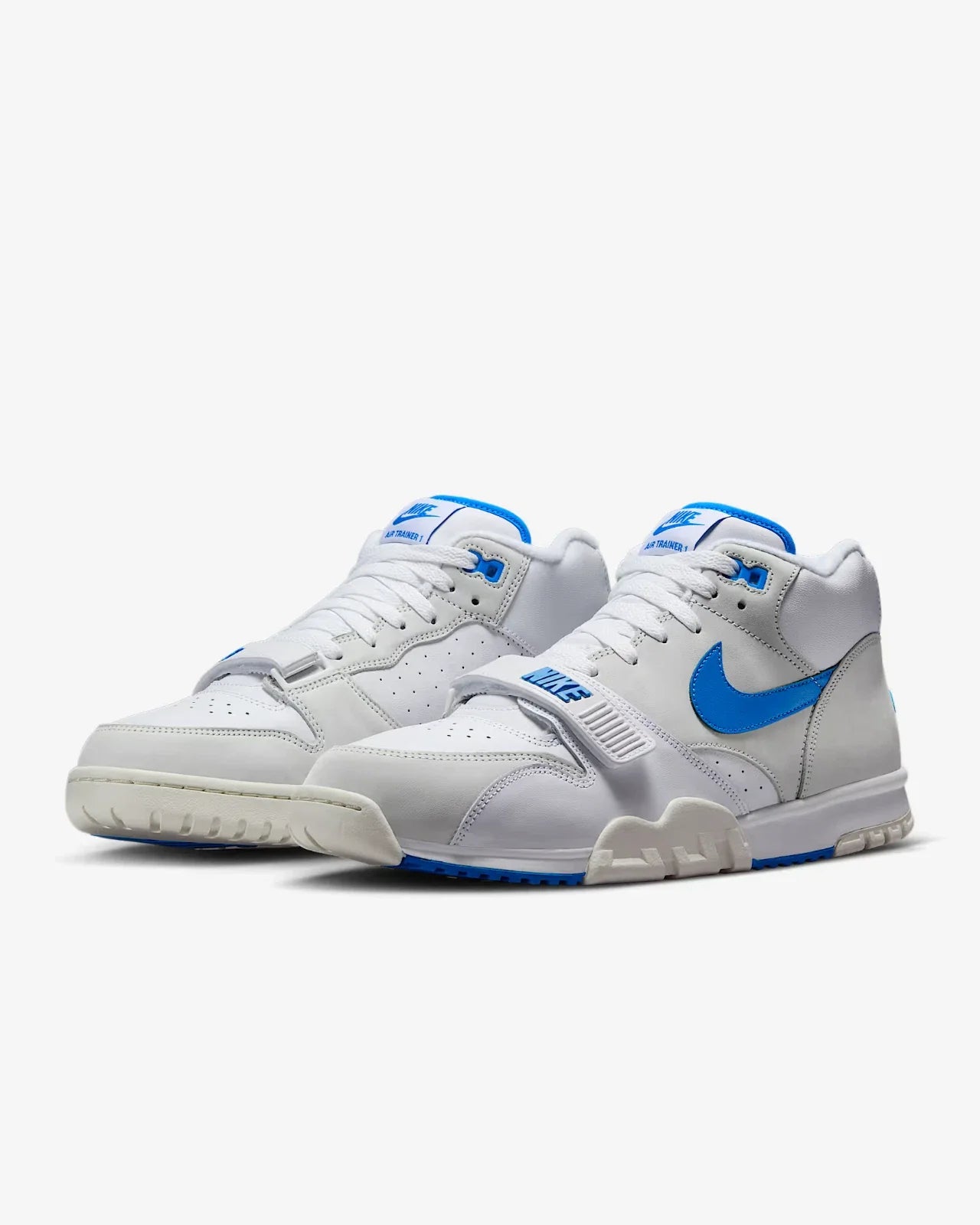 Men's Nike Air Trainer 1 FJ4183-100 Sneakers White Blue Leather Sportswear Shoes