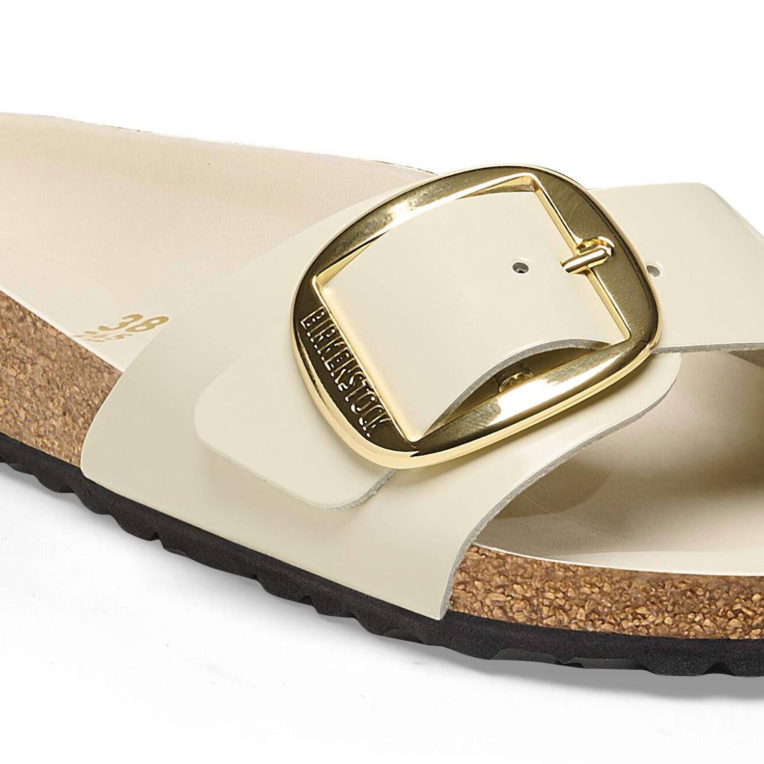 Women's Madrid Big Buckle Sandals - Narrow In High-Shine Ecru