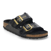 Women's Arizona Shearling Patent Sandal In Black