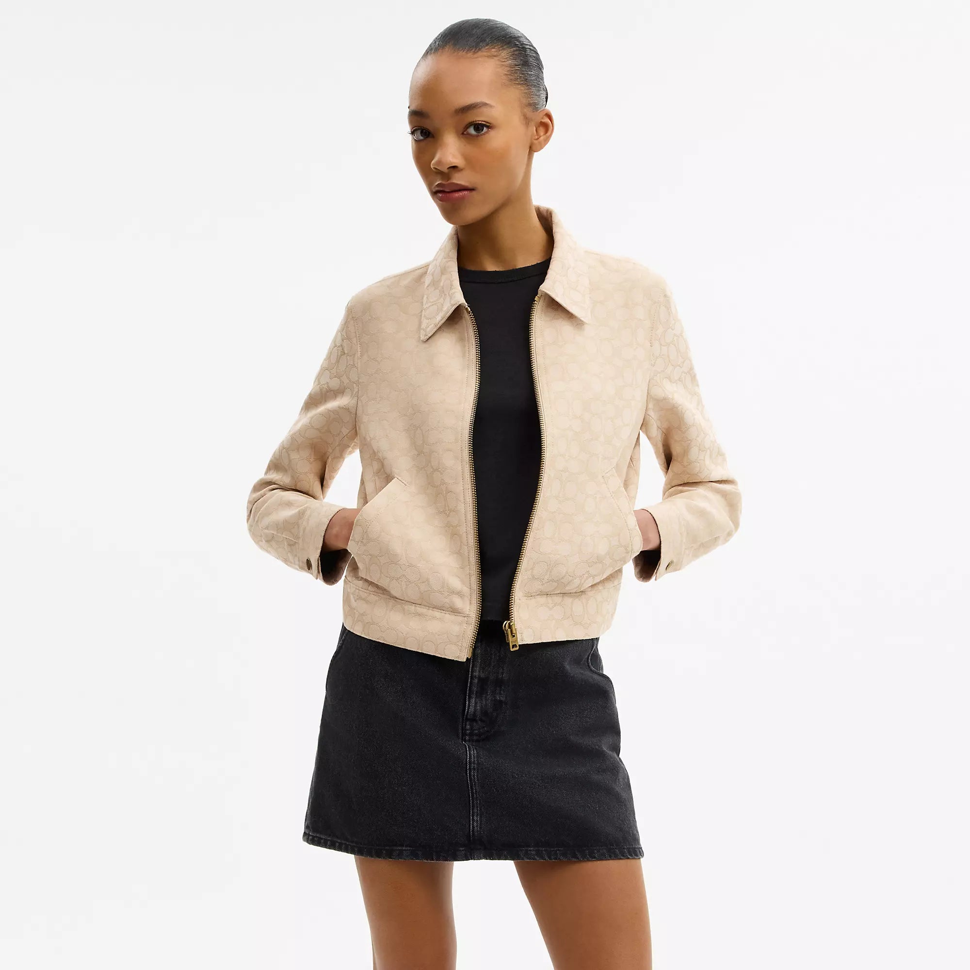 Coach Outlet Signature Zip Front Jacket