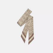 Coach Outlet Signature Print Silk Skinny Scarf