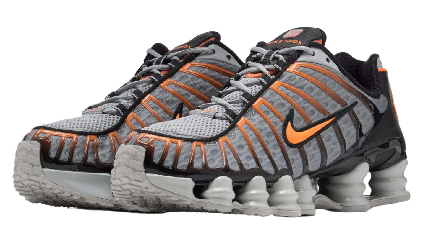 Nike Shox TL Light Smoke Grey Black Bright Mandarin