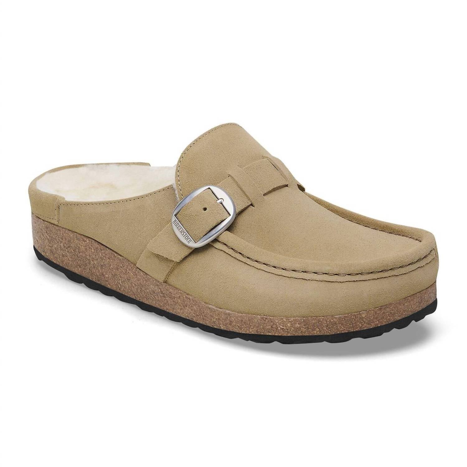 Women's Buckley Shearling Narrow Clogs In Taupe