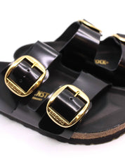 Women's Arizona Big Buckle Narrow Sandal In High Shine Black