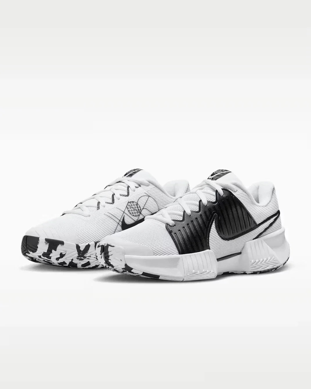 Nike Zoom Challenge FQ4155-100 Women's White Black Pickleball Shoes RHS8294